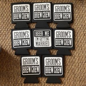 Grooms brew crew beer me im getting married beer koozie